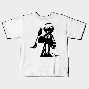 Pirate Captain (rock star) minimal silhouette white Kids T-Shirt